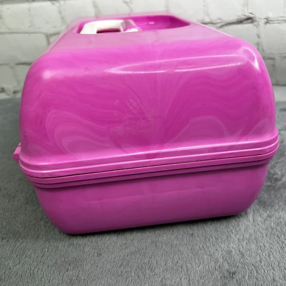 Caboodles Pink Makeup Case Organizer Travel Storage Box On the Go with Mirror
